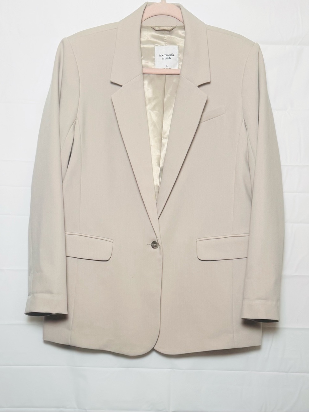 Abercrombie & Fitch Women’s Light Cream Single-Button Tailored Blazer, L. NWOT